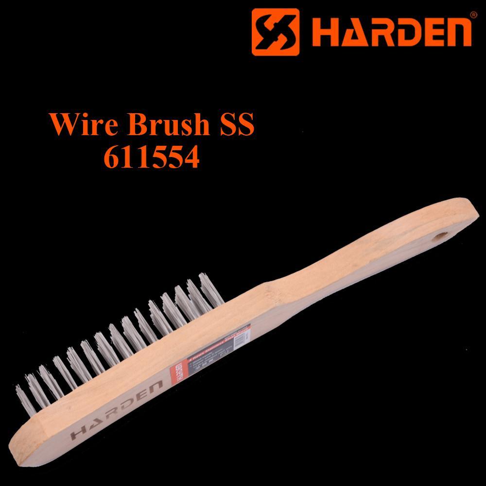 4Row Ss Wire Brush With Wood Handle