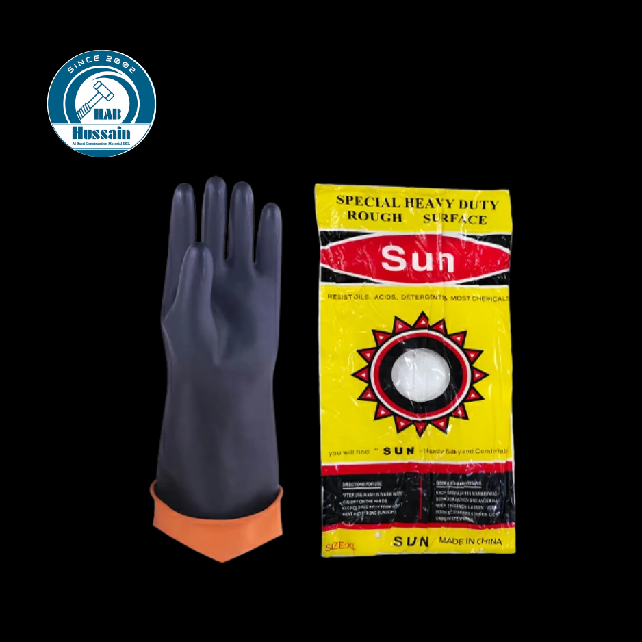 Rubber Gloves Black Industrial L/D